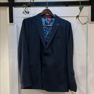 Ted Baker London Navy Blazer with Blue Floral Lining